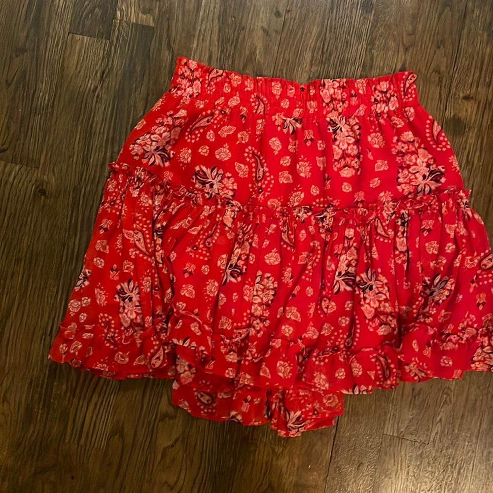 Misa Red Bandana stretchy mini skirt